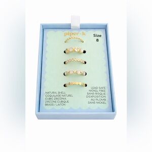 Anthropologie Gold and White Ring Set